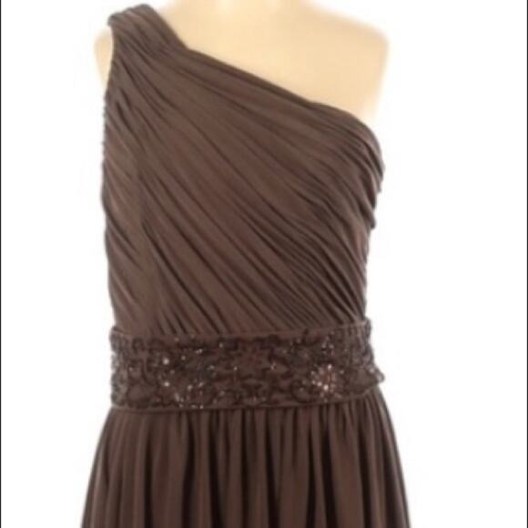 Talbots Brown One Shoulder Cocktail dress - Picture 4 of 9